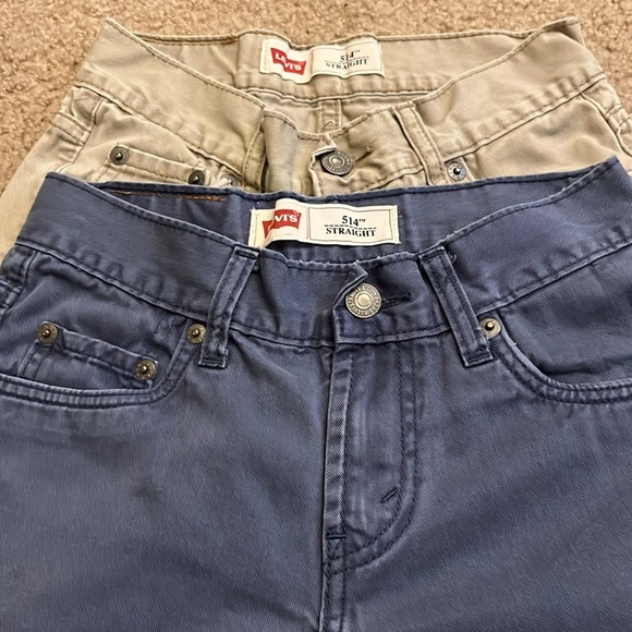 Boys Levi’s 514 Straight  (lot of 2) blue and tan colors - Picture 7 of 7